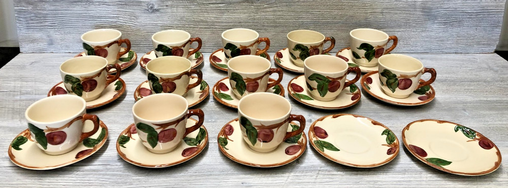 Franciscan Apple (13) Cups & (15) Saucers