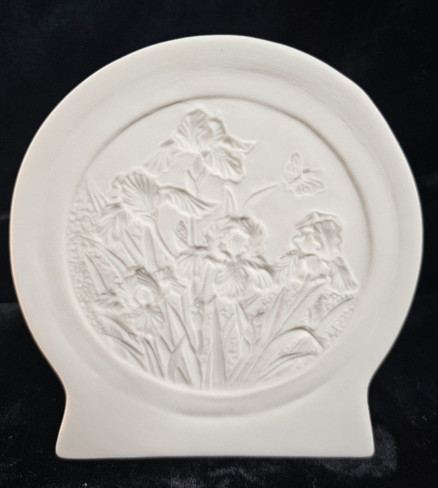 Handmade Porcelain White, Iris Night light 5" T.