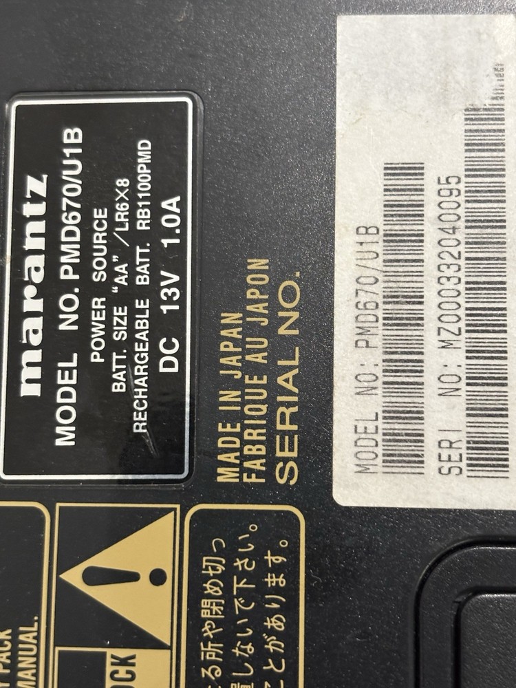 Marantz PMD670 Solid State Recorder Untested