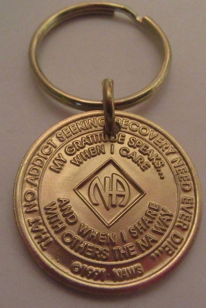 NARCOTICS ANONYMOUS NA KEY TAG 30 YEAR Keyring medallion Clean