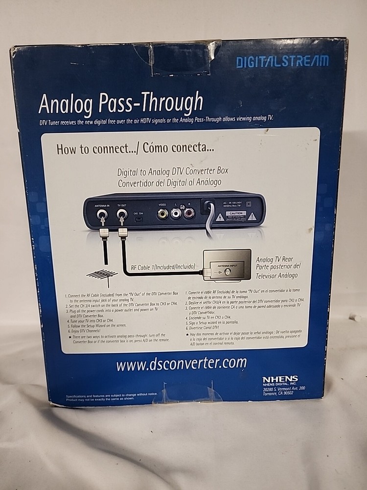 Digital Stream DTX9950 Analog DTV Converter Box Pass-Through