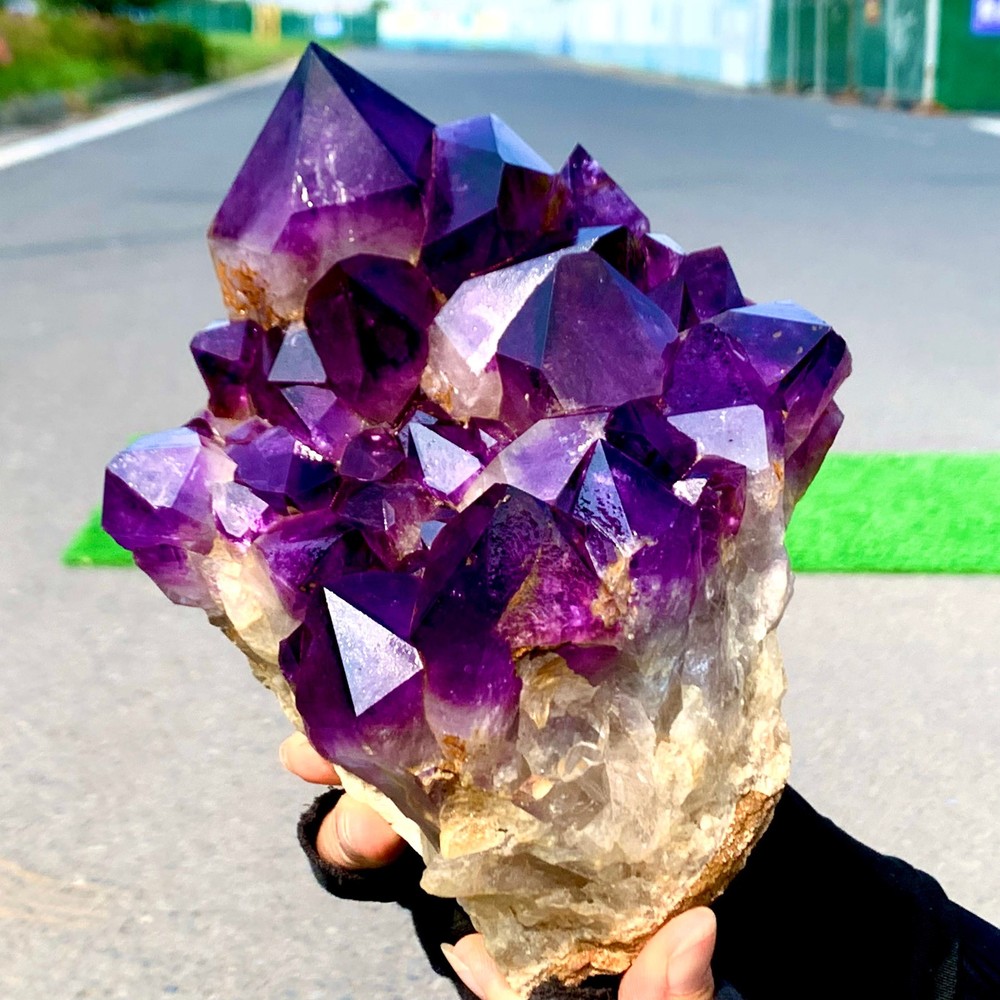 4.6LB Natural Amethyst geode quartz clustercrystal specimen Healing