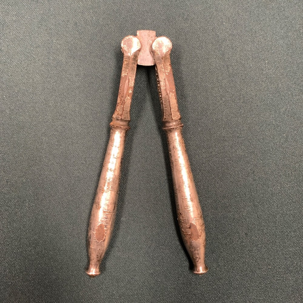 ANTIQUE REVERSiBLE PLATED STEEL NUTCRACKER  NUT SHELL CRACKER