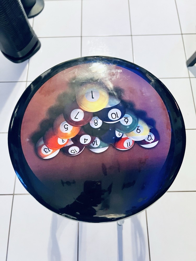 Stool Arcade with Pool Balls Billiard