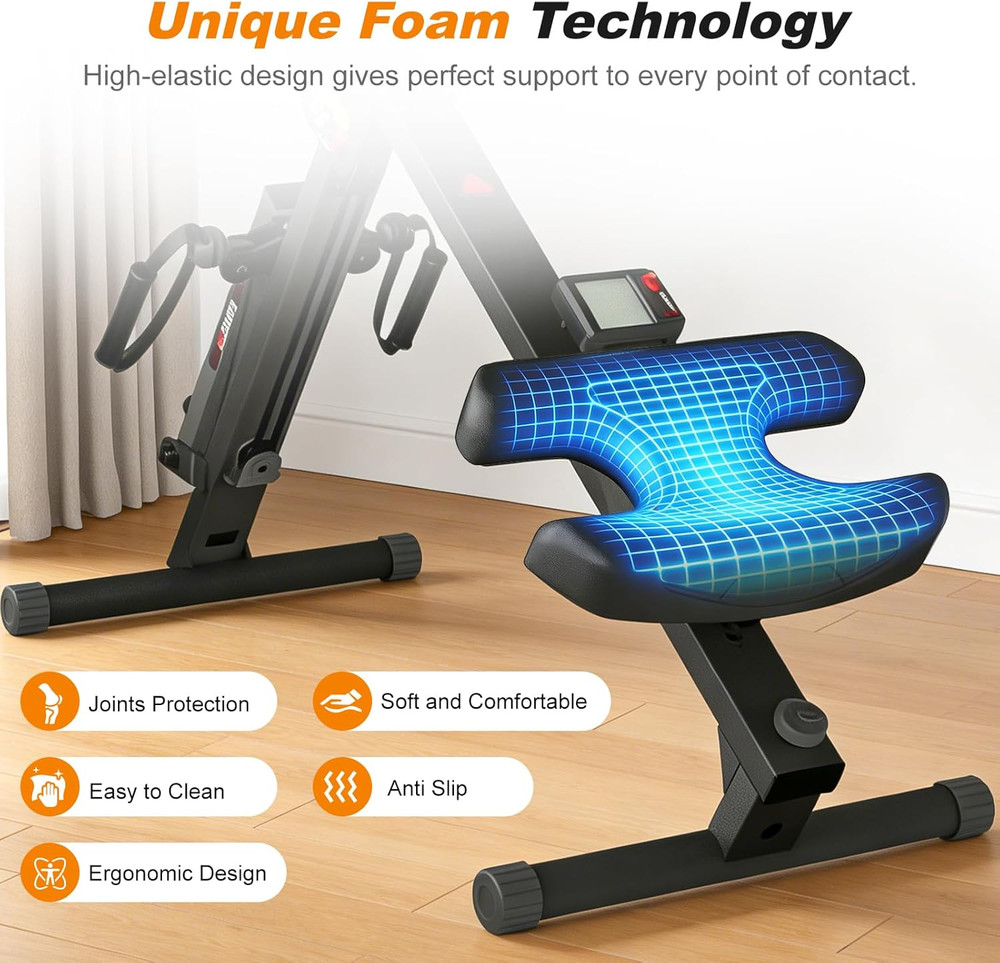 TOUSAINS 3 in 1 Ab Machine, Foldable Rowing Machine & Cable System, Core Trainer