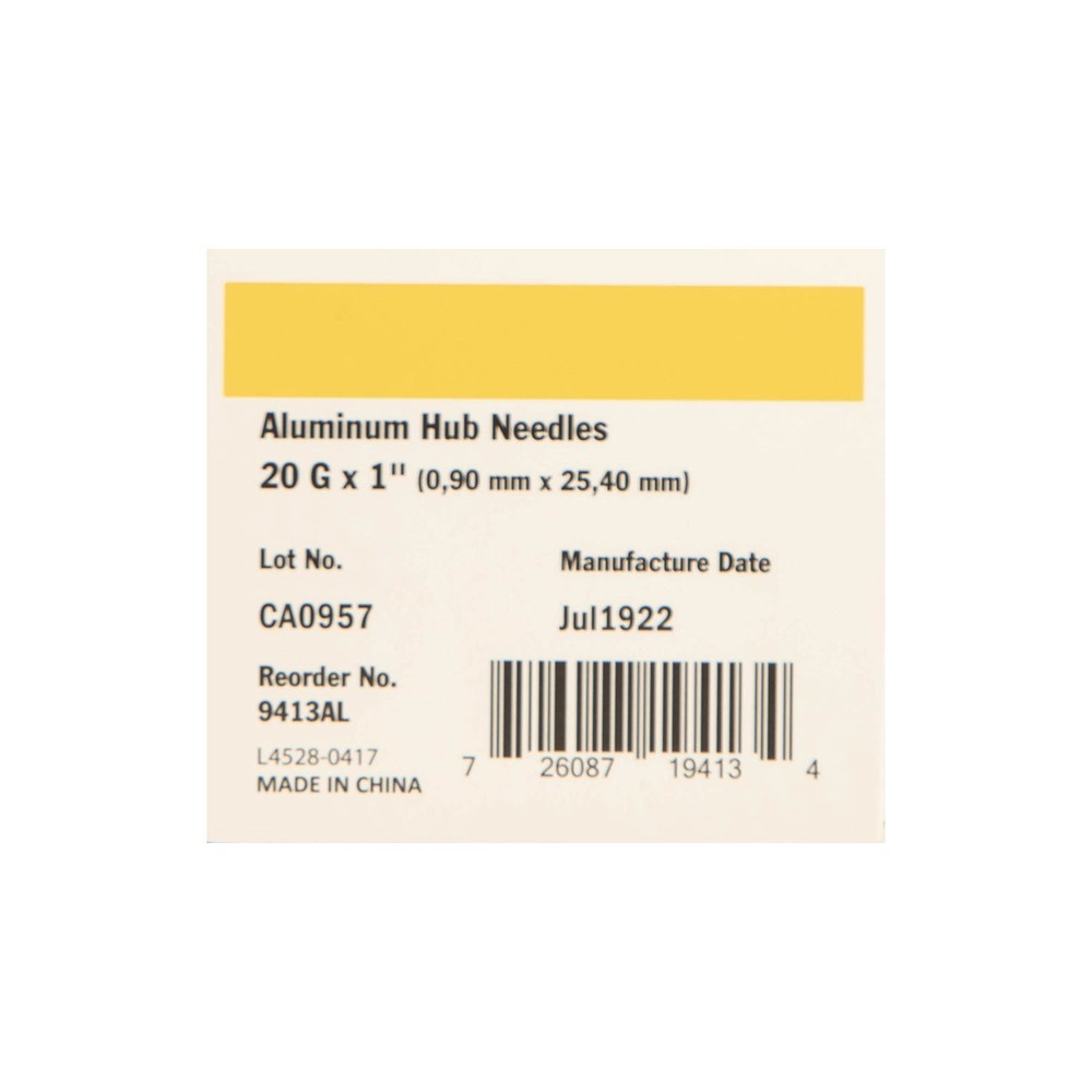 20ga x 1" Alum Hub Needle (100)