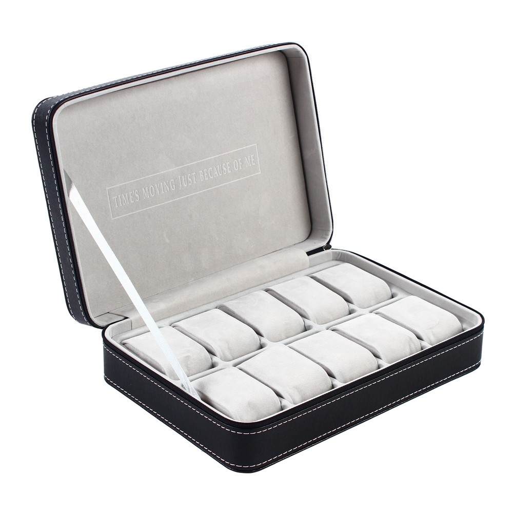 New Multiple Sizes Watch Display Case Storage Box Case | Leather Rounded Corner