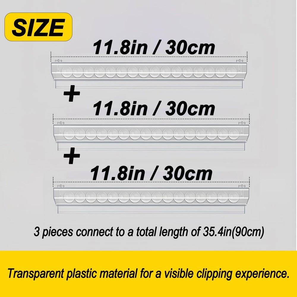 3 Pack 35.4 Total Stackable Ticket Holders, No-Drill, Restaurant, Receipt