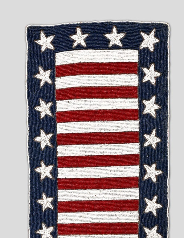 4th July Table Runner Flag Beaded Table Runner Independence Tableware 13X36In