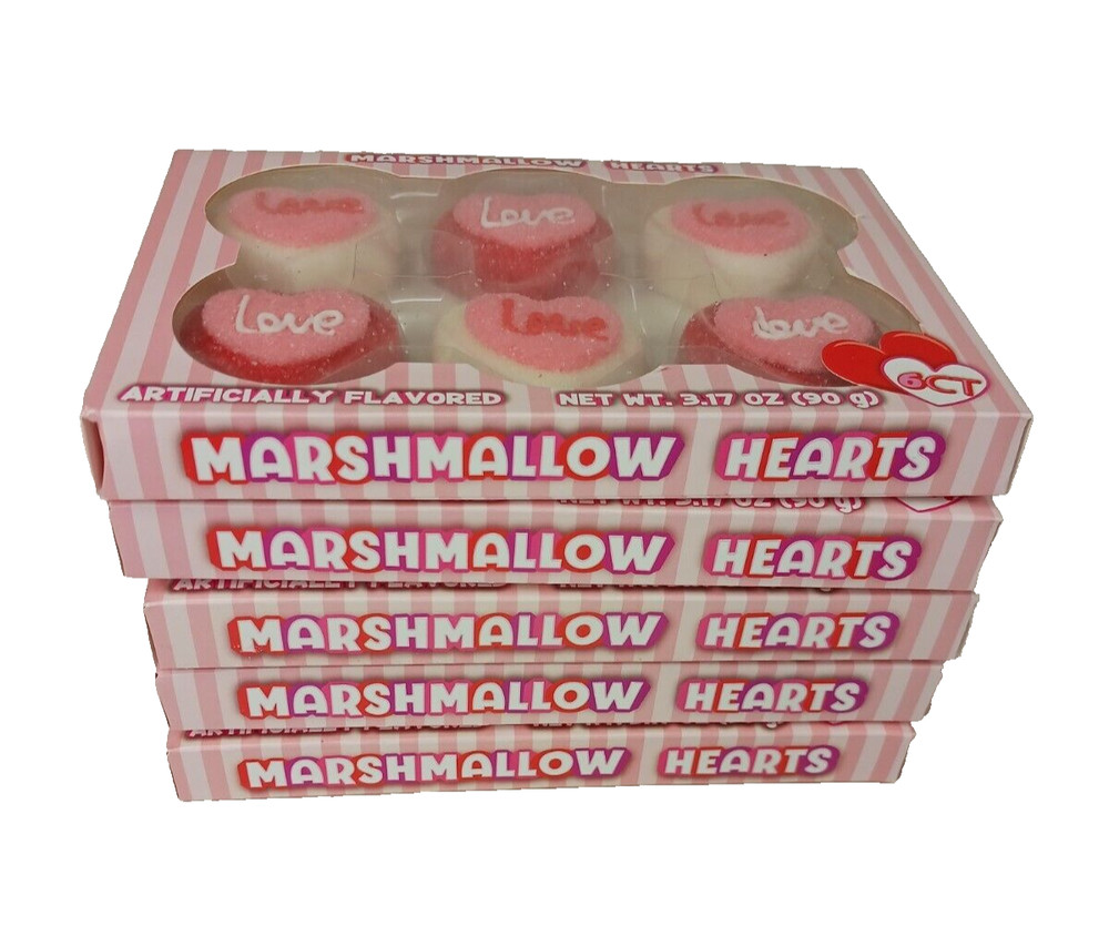 5 Boxes Marshmallow Hearts Exp 8/25