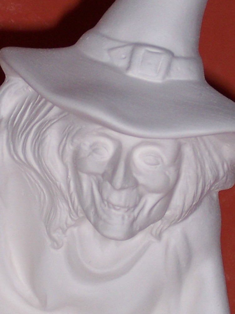 Ceramic Bisque ~~Ready to Paint~~~ Old Witch with Cauldron