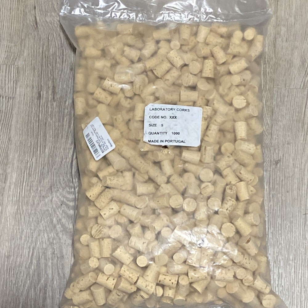 Caplugs Laboratory Corks Size 5 QTY 1000, Natural