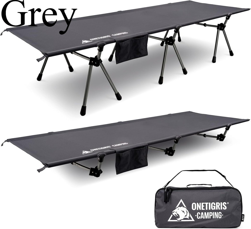 ONETIGRIS SUPRANUBIS Camping Cot, Height Adjustable with Cot Leg Extenders