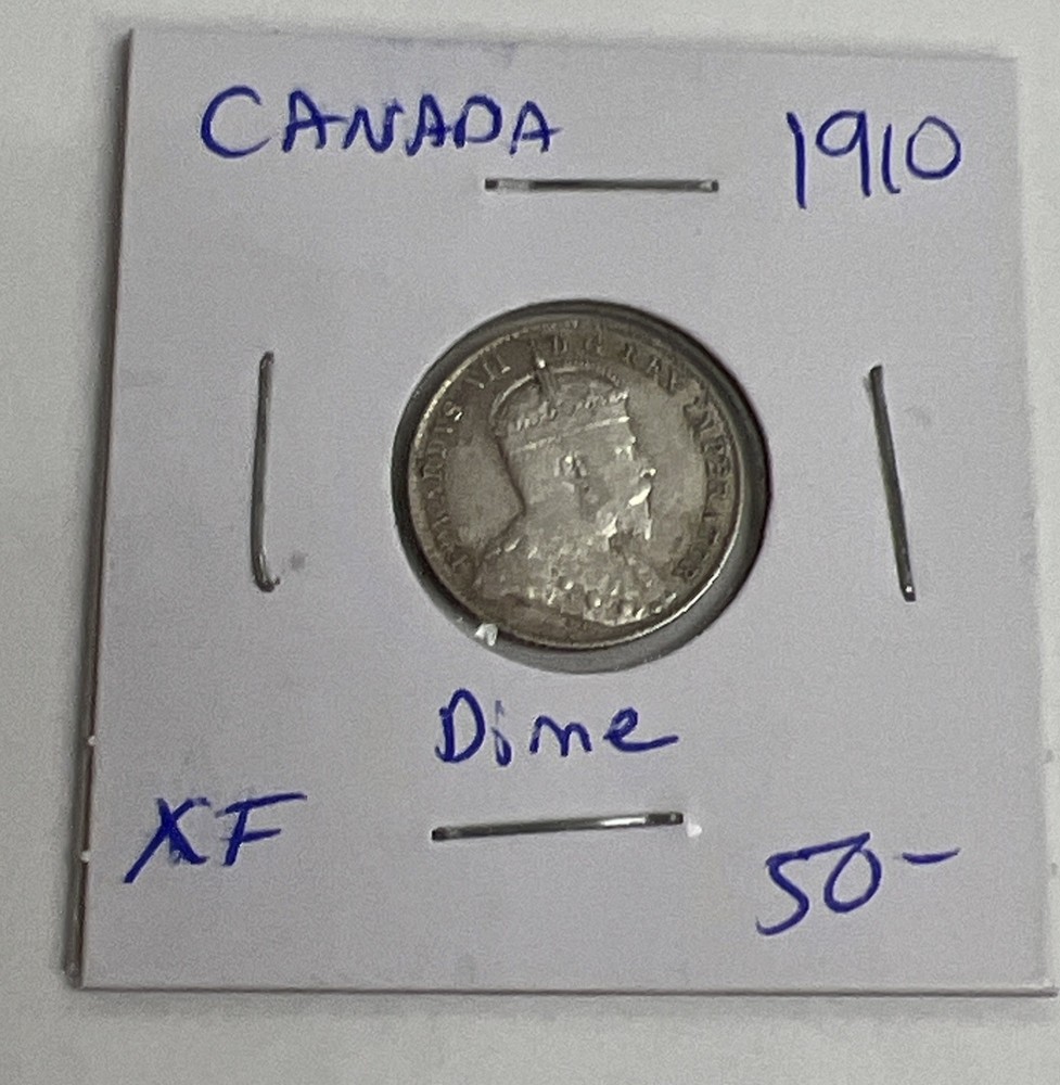 1910 Canada 10 Cent Silver Dime Coin