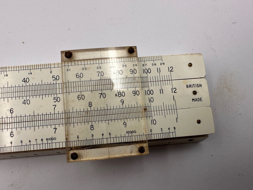 Vintage The Technical Standard Slide Rule Ruler Complete With Box British Made