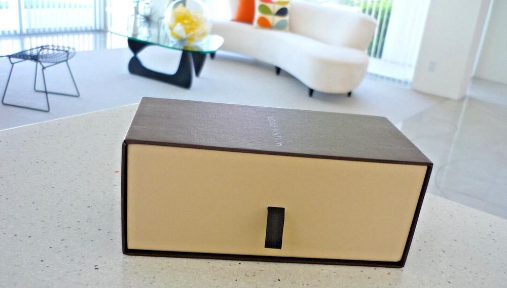 LOUIS VUITTON BOX DRAWER & LEATHER PULL AUTHENIC   7" X 3 1/2" X 3"