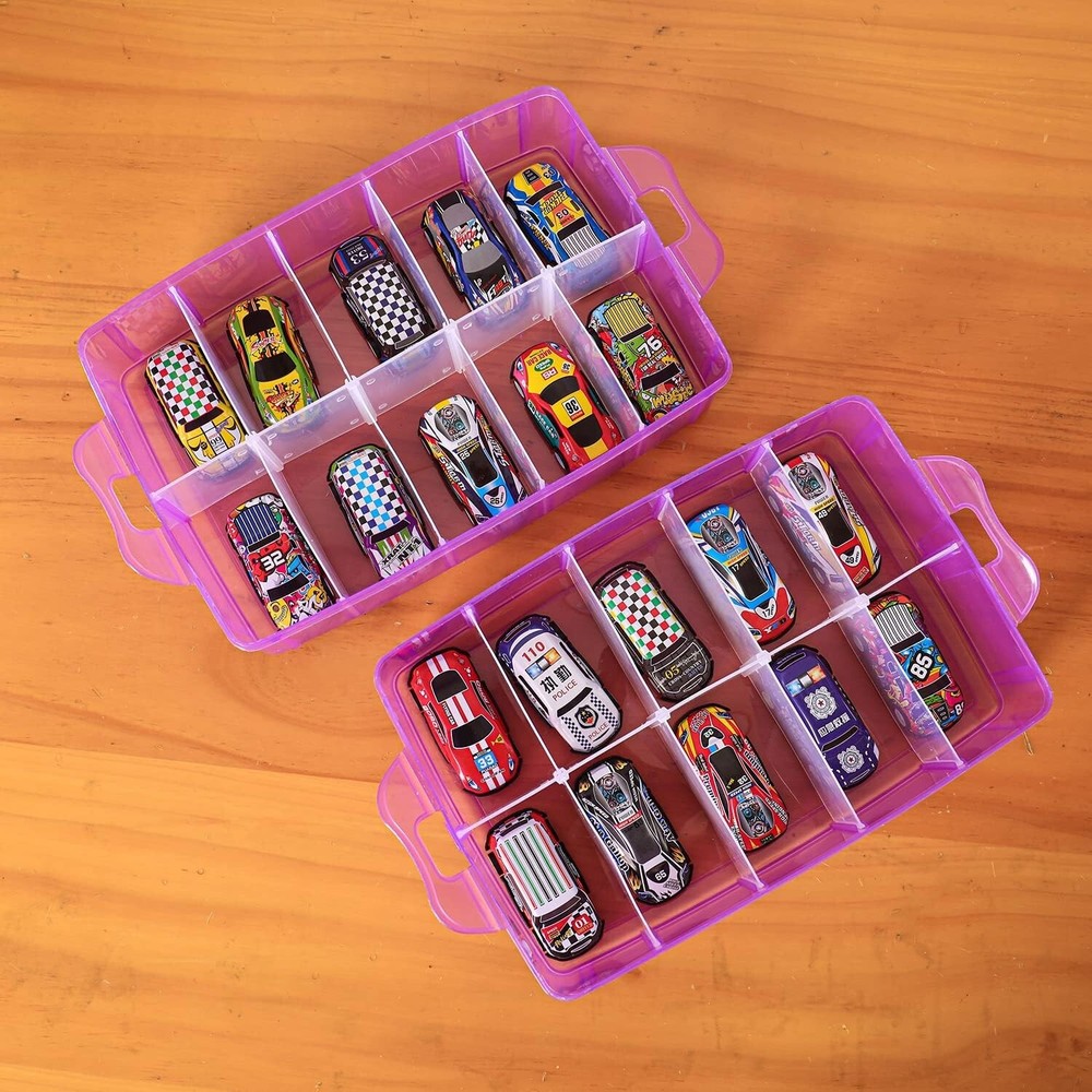Stylish Purple Stackable Organizer for Crafts with Adjustable Compartment Sizes