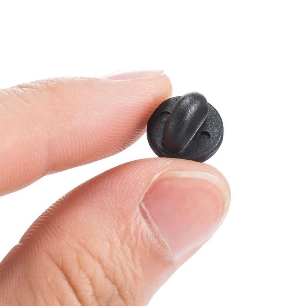 Pin Backs PVC Rubber Black 100