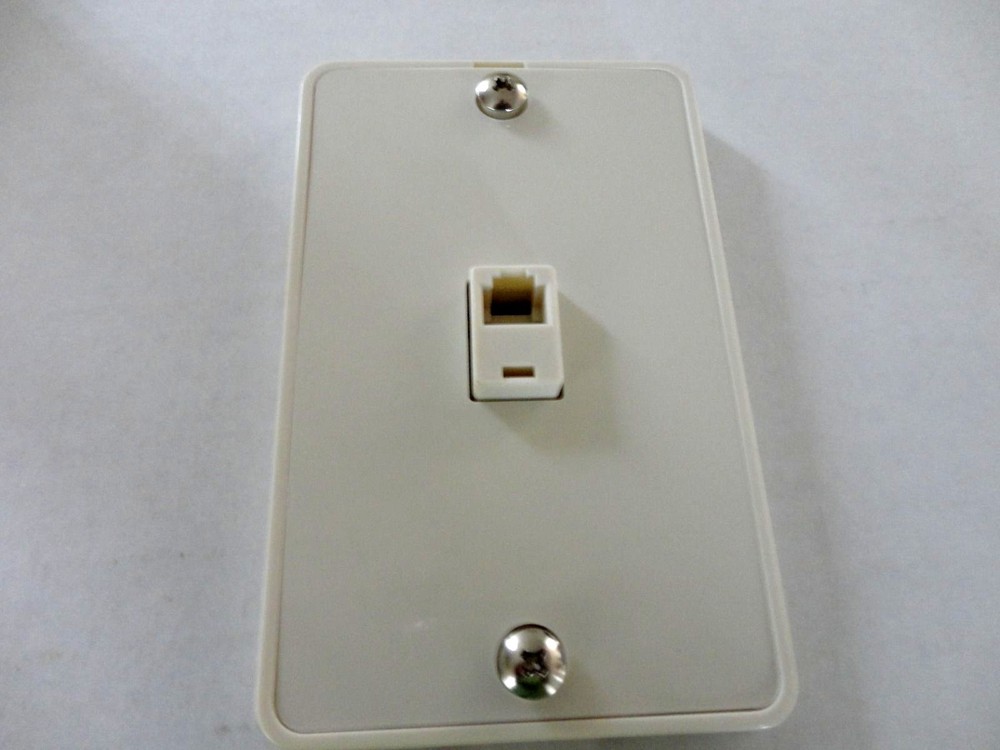 Modular Phone Jack Wall Plate Surface Mount 4 Wire Flush Telephone, Ivory