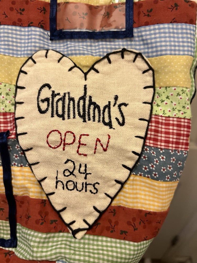 Grandma's Quilted Photo Collage Changeable Display Patchwork Wall Hanging