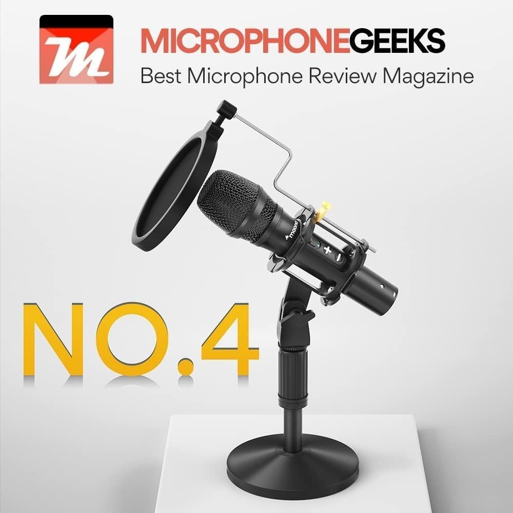 Cardioid Dynamic Microphone with Shock Mount & Pop Filter for Recording Quality