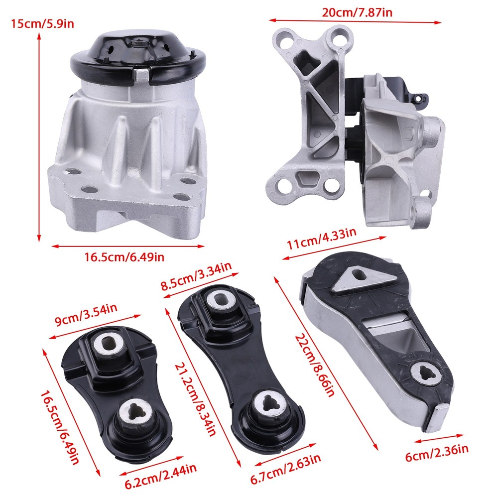 For 2014-2016 Ford Explorer Engine Motor, Trans & Torque Strut Mount Set 5Pcs