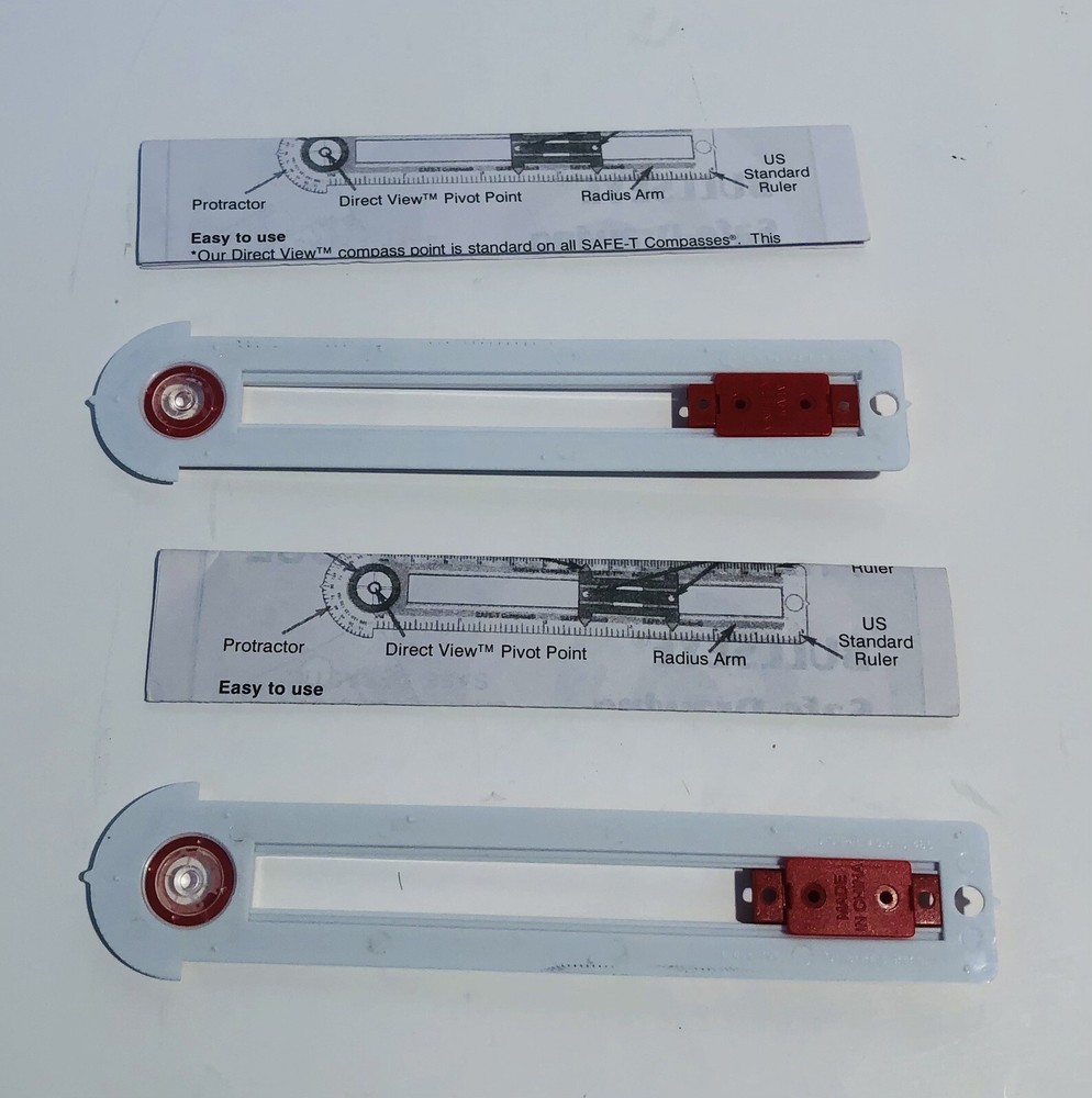 2 Bullseye Compass 4 In 1 Drawing Tool Compass Ruler Inch Centimeters Protractor