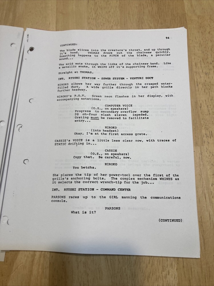 Vintage Original Aliens VS Predator Movie Script Awesome