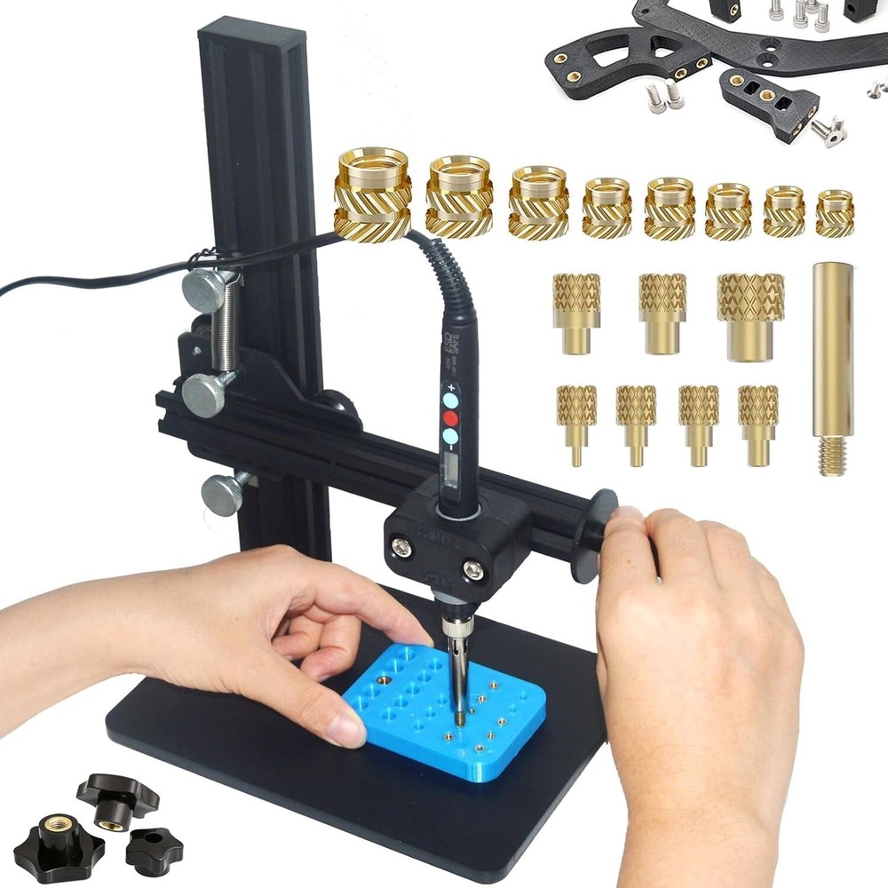Heat Set Insert Tool with 370PCS Threaded Inserts Brass Inserts 3D Printing