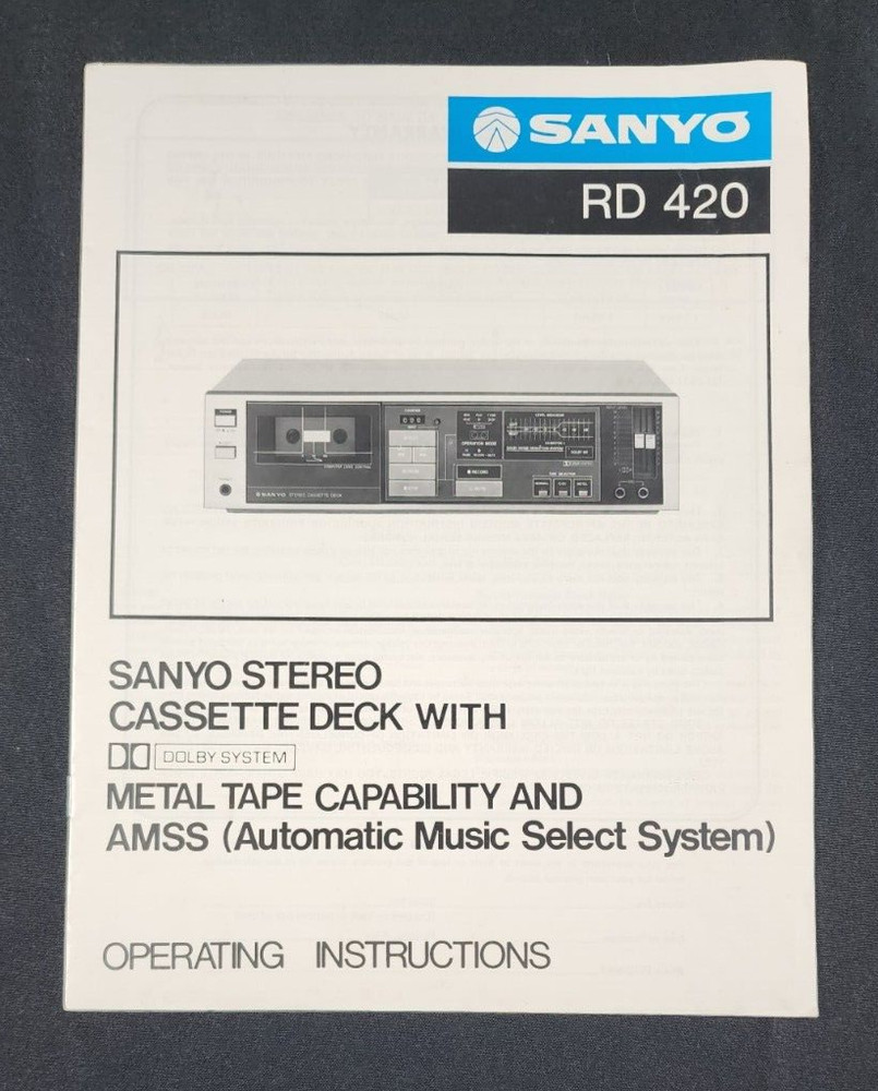 SANYO RD 420 Stereo Cassette Deck Operating Instructions Manual