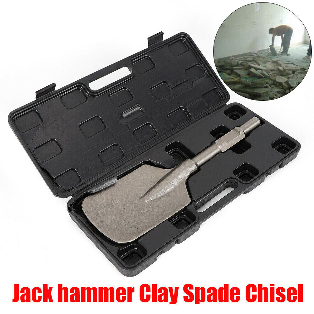 Jack Hammer Clay Spade Shovel Chisel Bit 1.18in Demolition Hammer Tool Silver