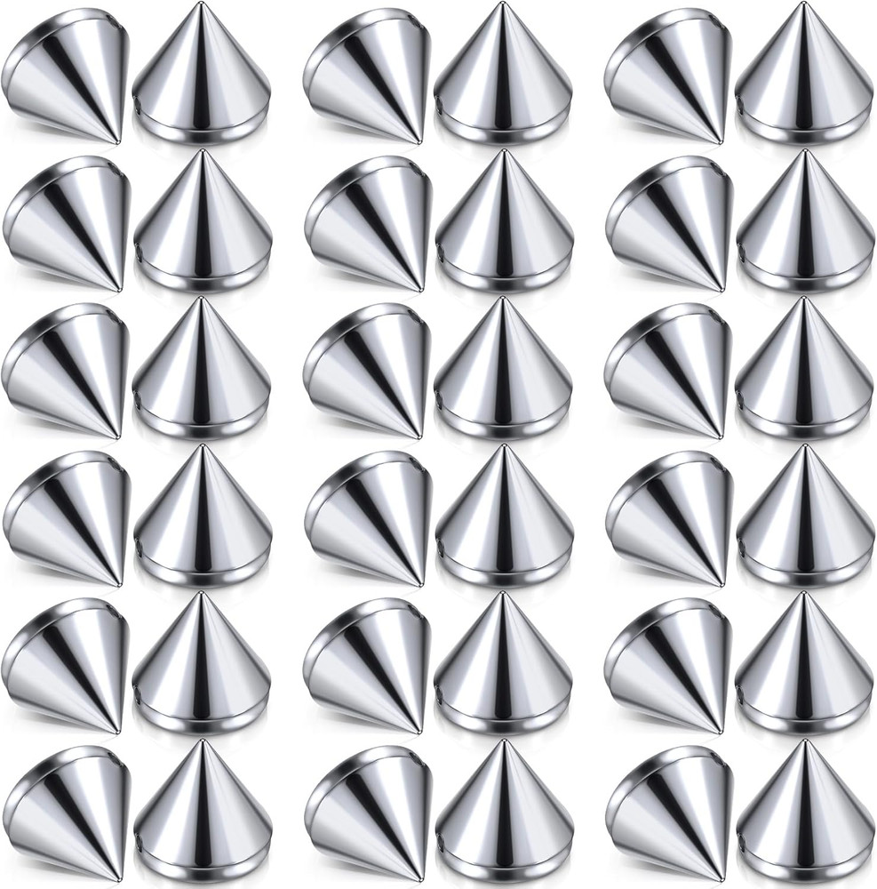 100PCS Spike Cone Studs, Silver 0.31" Bullet Crafts Studs, Punk Style Clothing S