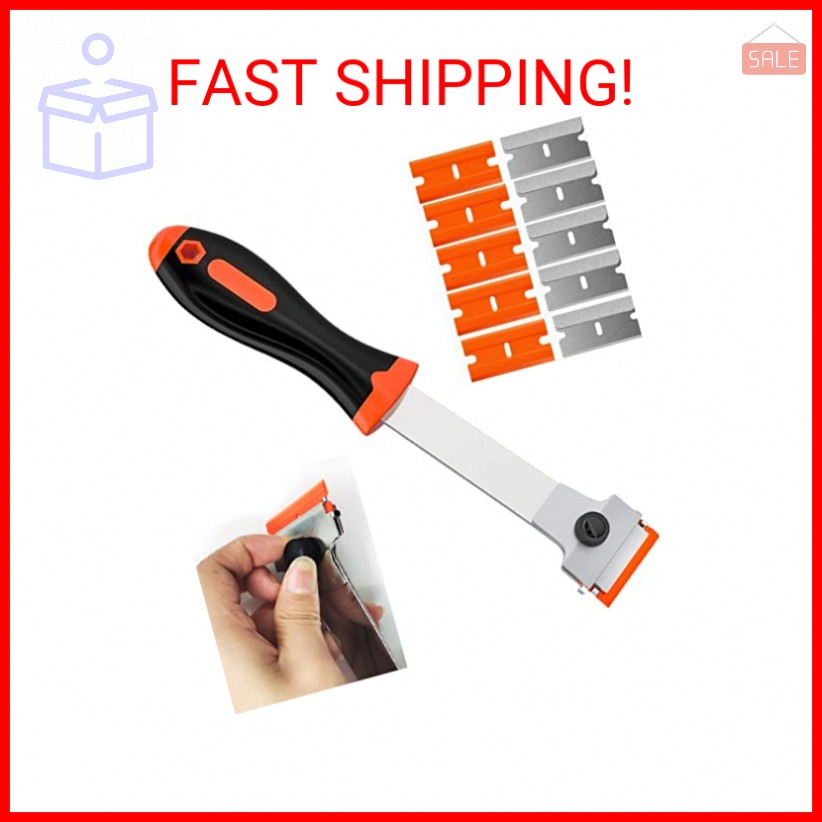 DEKEones Razor Blade Scraper, Long Handled Scraper Tool with 10 Extra Replacemen