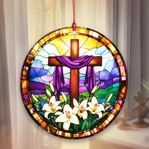 He is Risen Easter Decor – Religious Easter Cross Decoration for Easter Egg 1