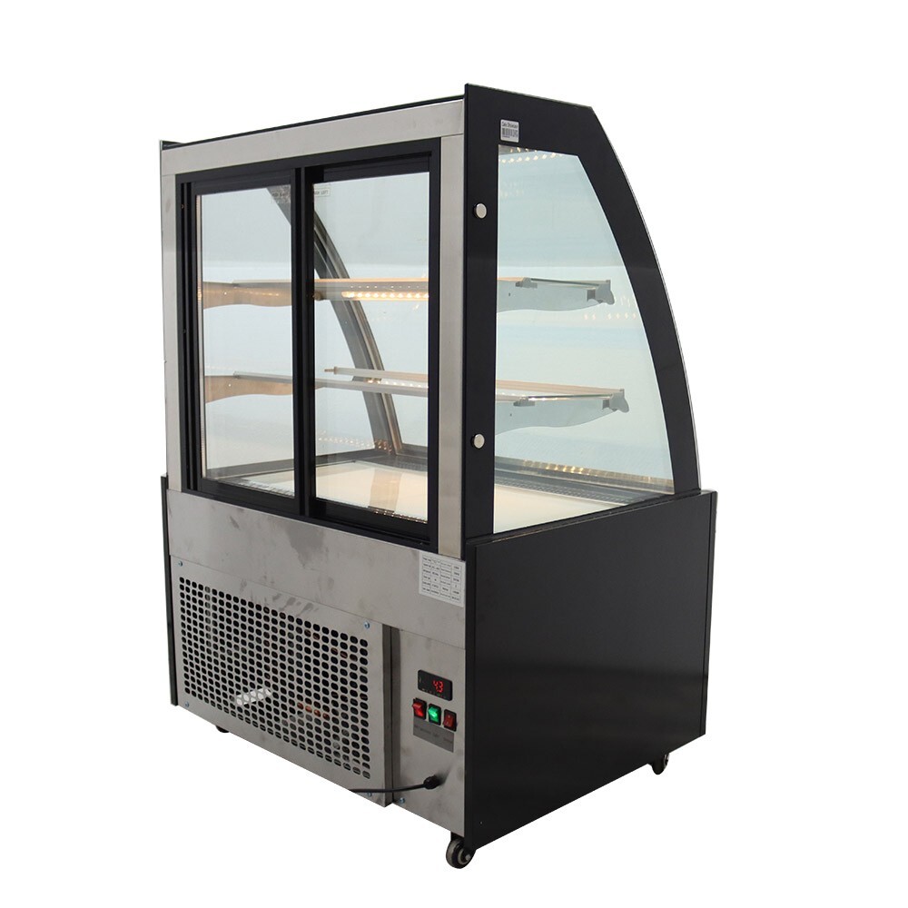 3 Layers Cake Showcase 220V Floor Refrigerated Cake Display Cainet Defogging