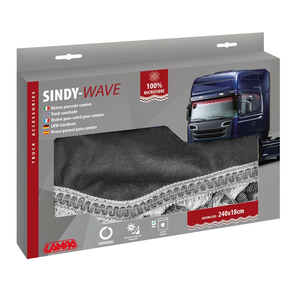 Sindy, Microfiber Sunshade Strips for Trucks - Gray