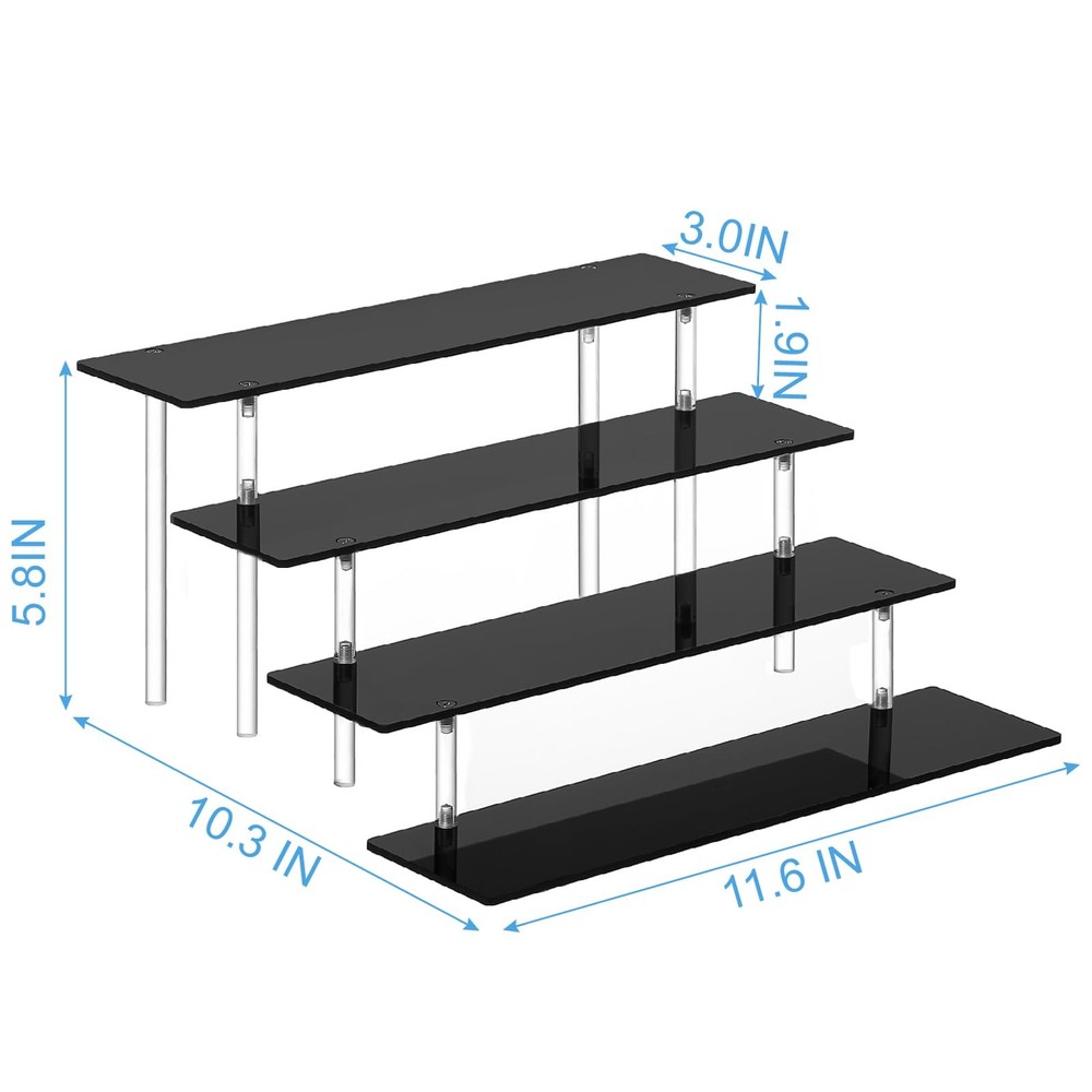 4 Tier Perfume Organizer Stand, Acrylic Risers Display Stands, Display Risers...