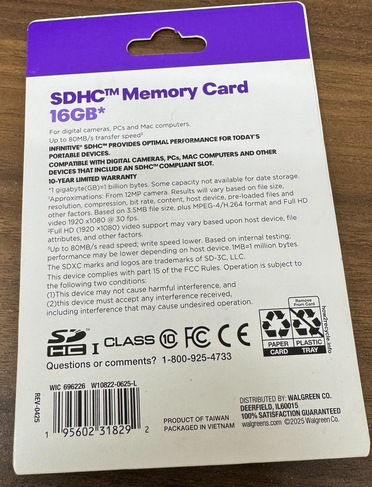 New Infinitive 16GB MicroSDHC Memory Card