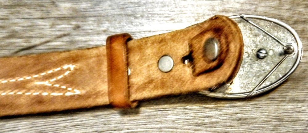 Vintage leather belt with a gemstone 40"