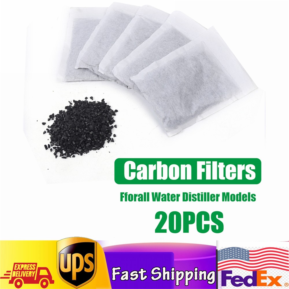 20 Pack Home Activated Charcoal Carbon Filter Bags For Water Distiller Purifier