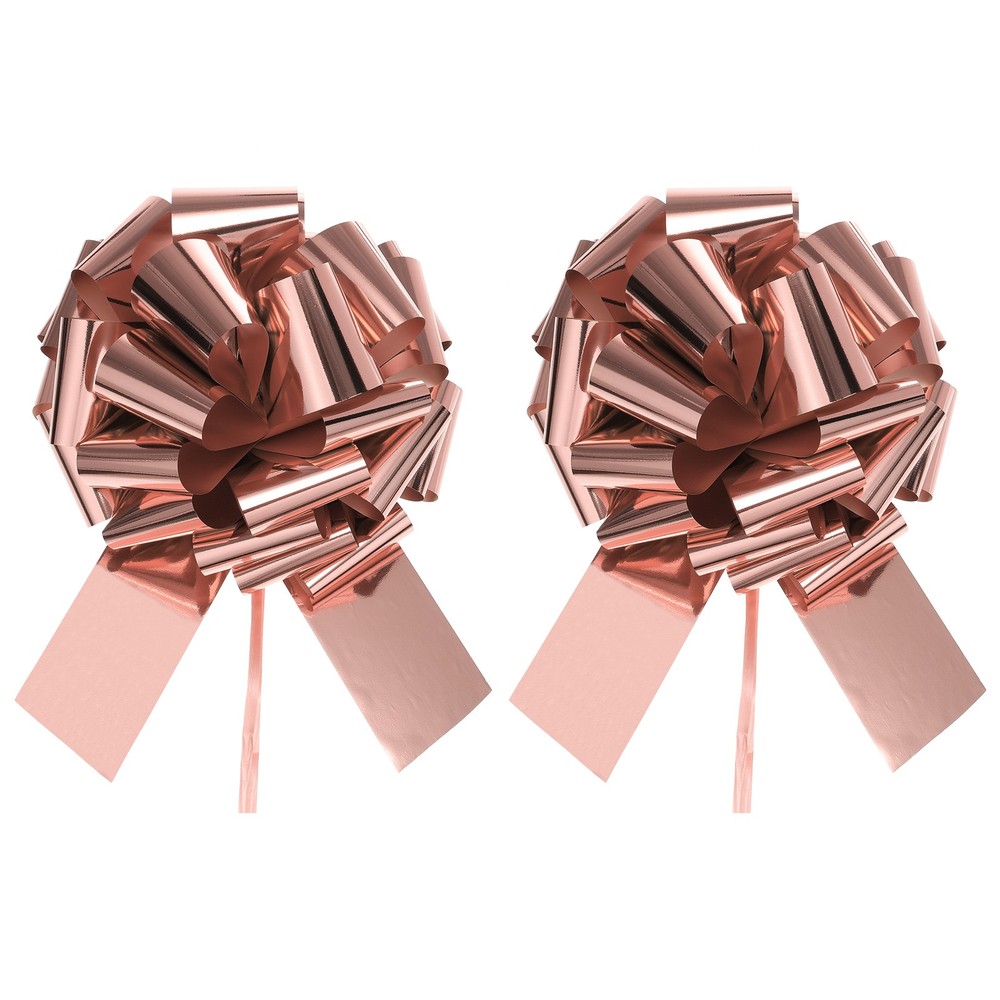 2pcs 12" Extra Large Pull Bow Christmas Metallic Car Gift Bows Pink