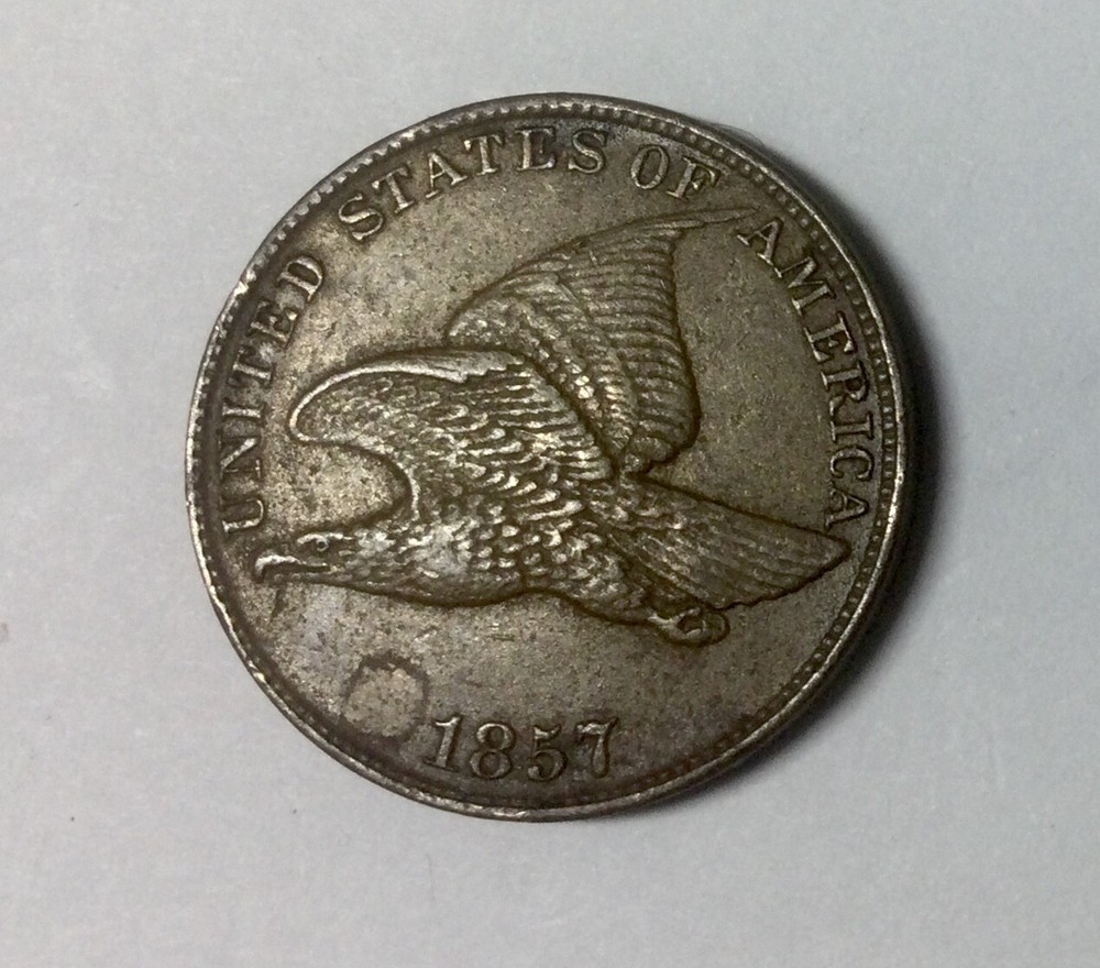 1857 Flying Eagle  Cent  Sharp Better Grade Nice Colour Lt Marks
