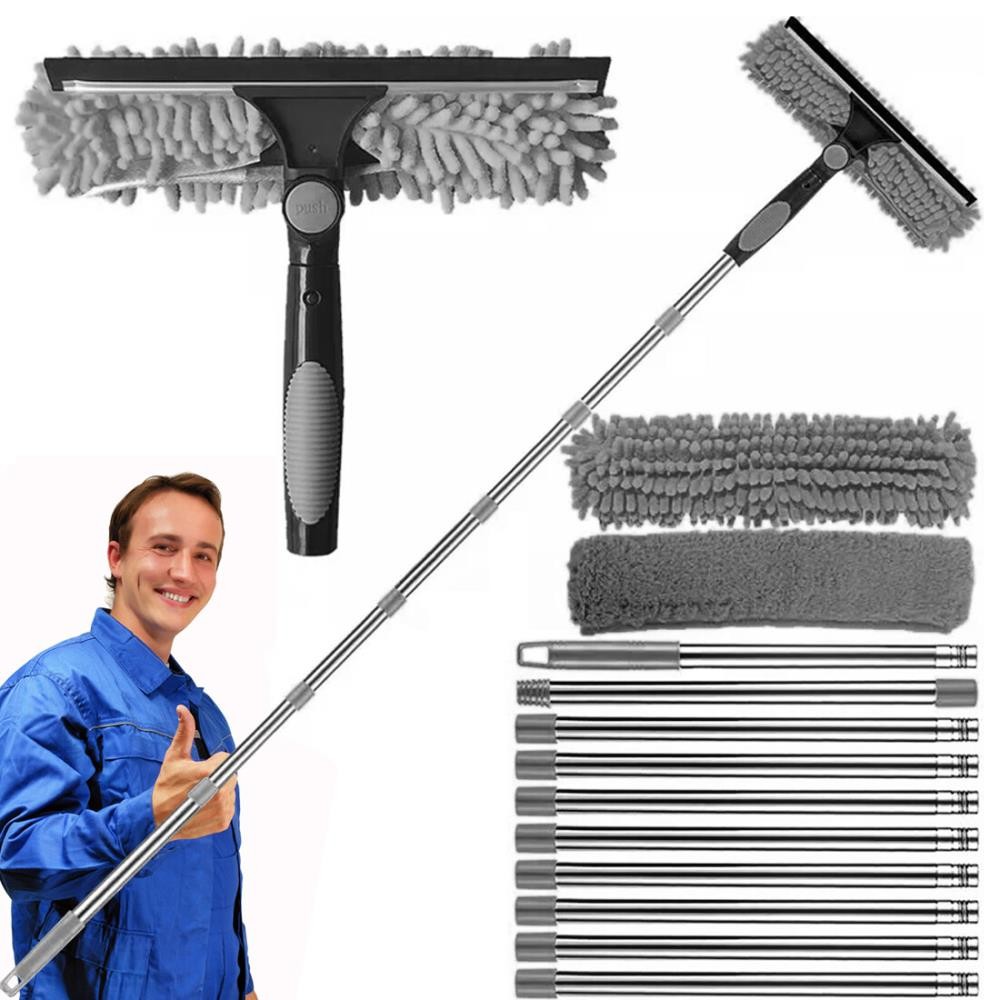 Telescopic Window Cleaner Equipment Extendable Glass Cleaning Squeegee  ╏