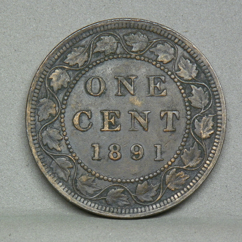 CANADA 1891 LDLL LARGE CENT, Extra Fine