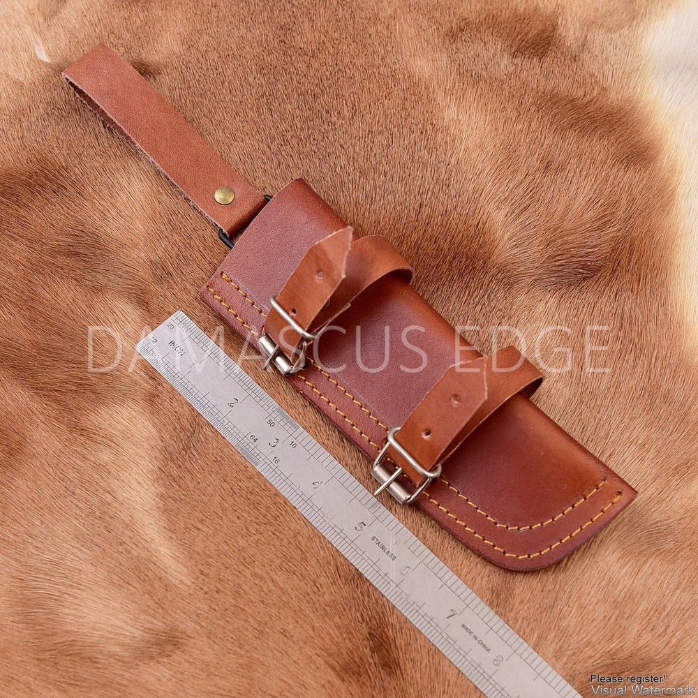 Universal 8" Fixed Blade Knife Sheath - Pure Cow Leather - Custom Engraved