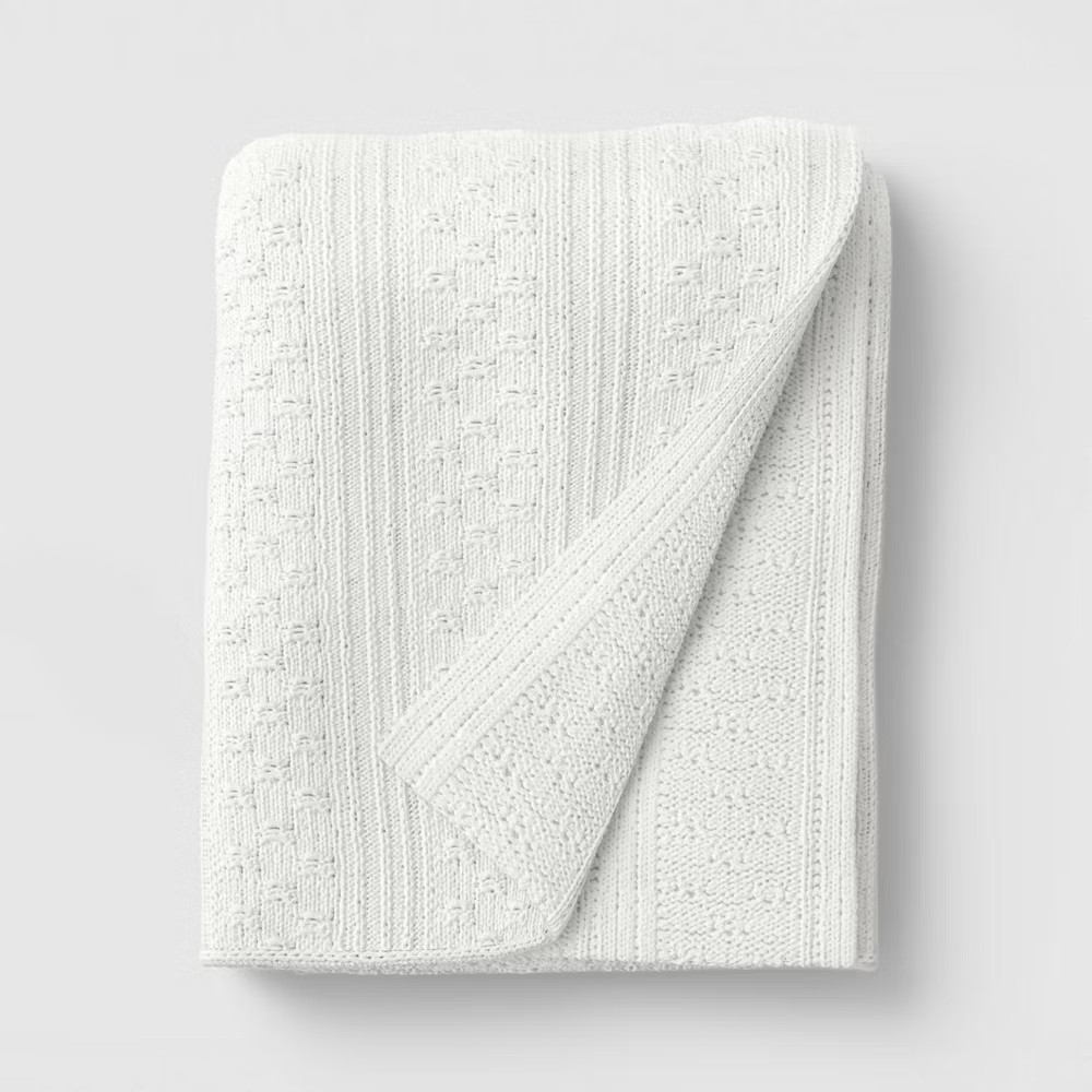 50"x60" Dimensional Knit Throw Off White - Threshold