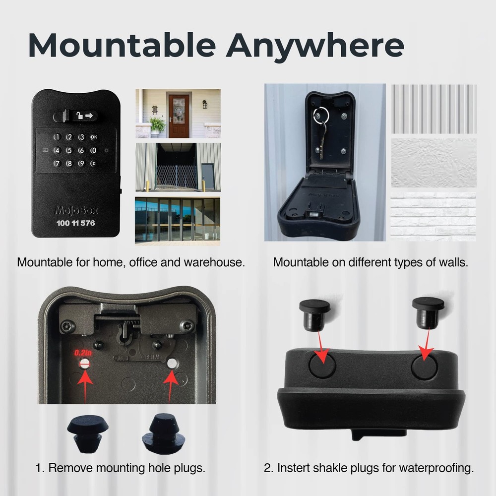 MojoBox, Digital Lockbox, Bluetooth Key iOS/Android App Black