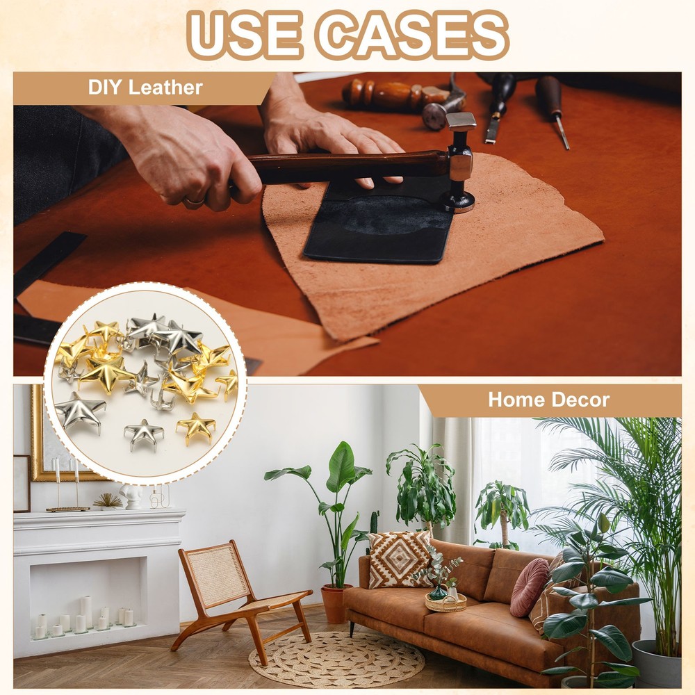 10mm studs 200pcs square claws dark silver