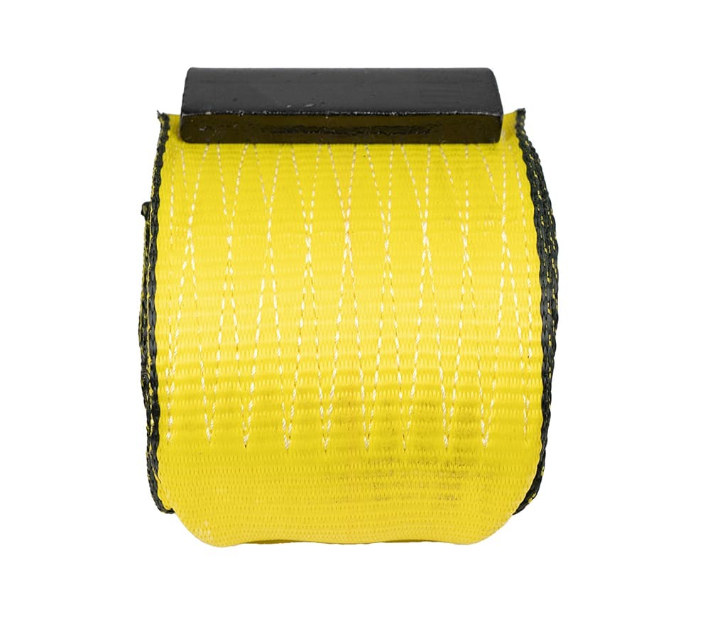 (20 Pack) 4" x 5' Roll Off Container Yellow Winch Strap w/ Large Flat Hook fo...