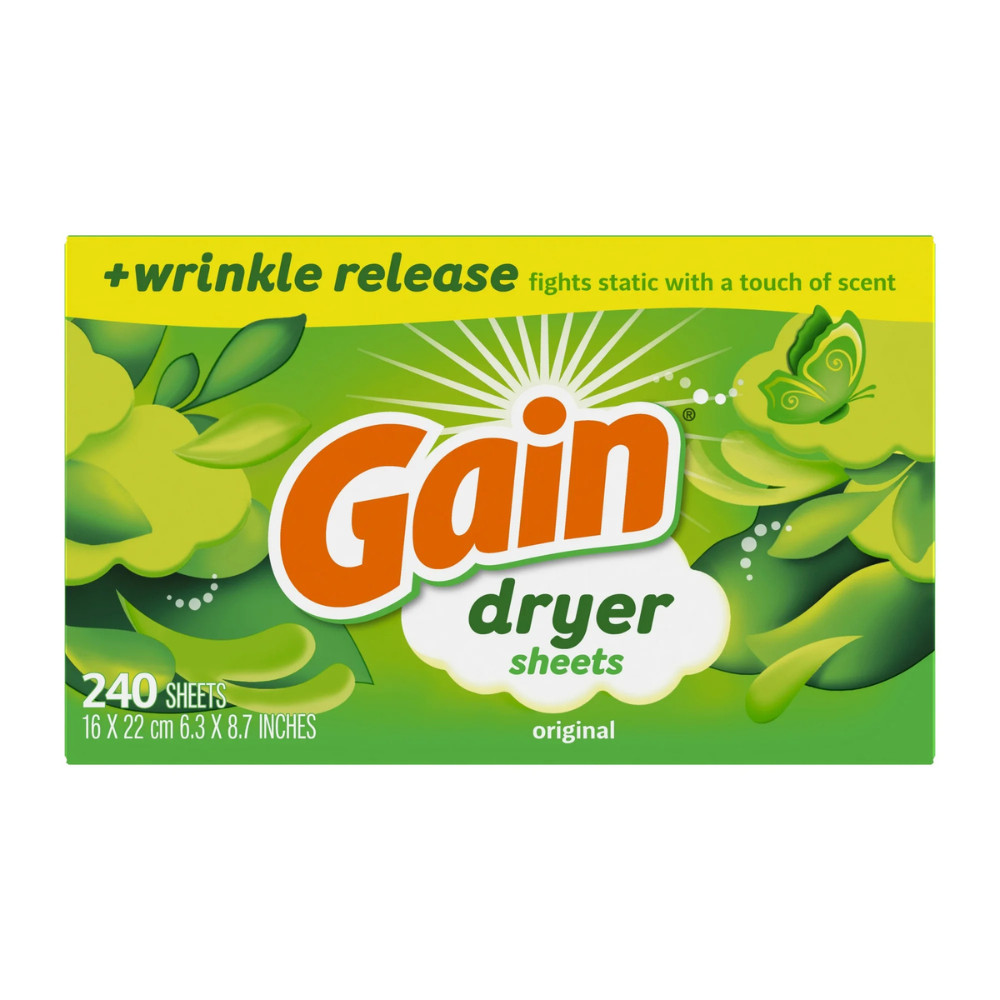 Gain Fabric Softener Dryer Sheets, Original Scent, 480 Count Laundry Bulk Pack